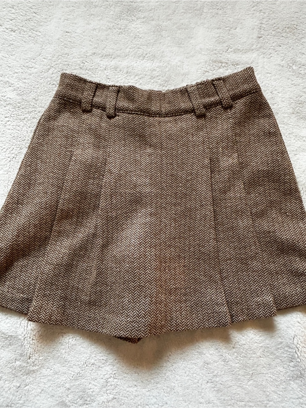 Zara Tan/Brown Herringbone Skort children